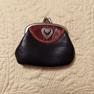 Brighton Black Leather and Brown Coin Purse